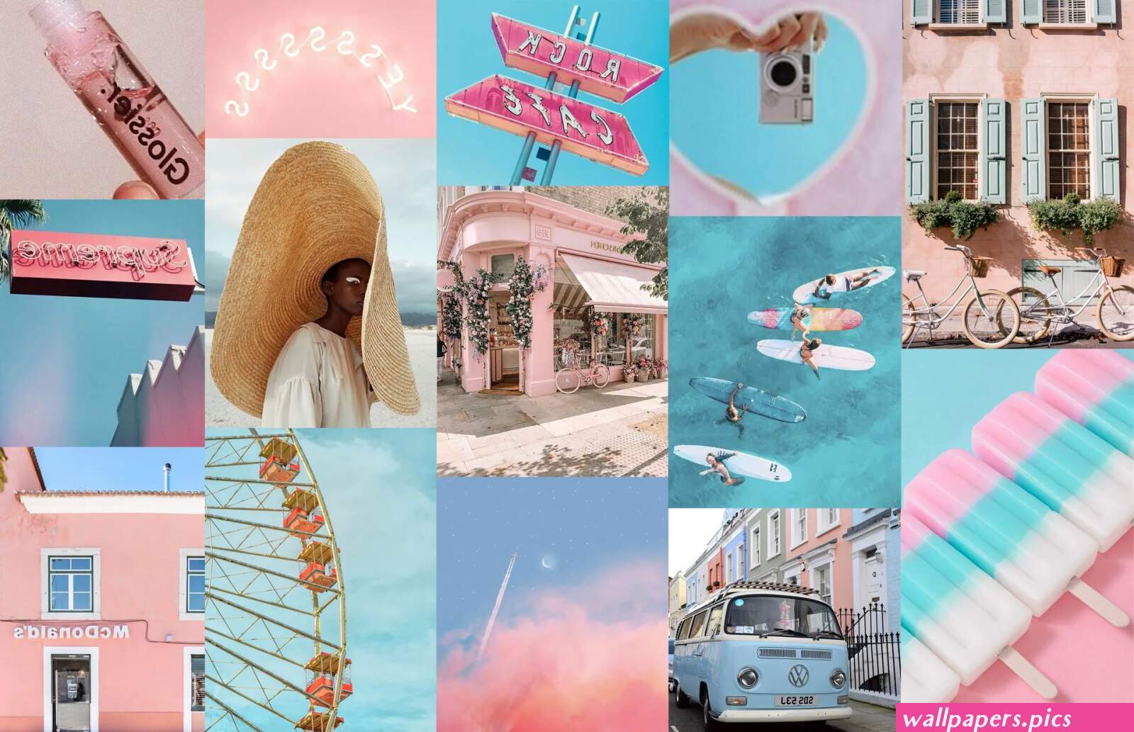 10 Aesthetic Collage Wallpaper Ideas For PC And Laptop : Pastel