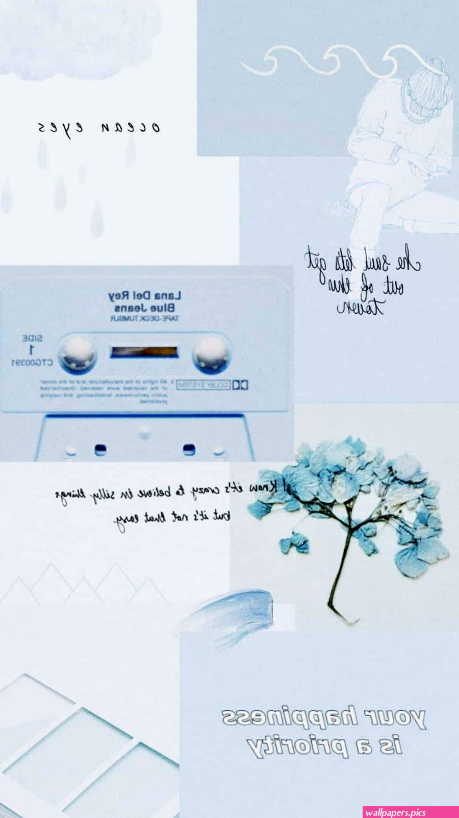 100 Aesthetic Blue Collage Wallpapers