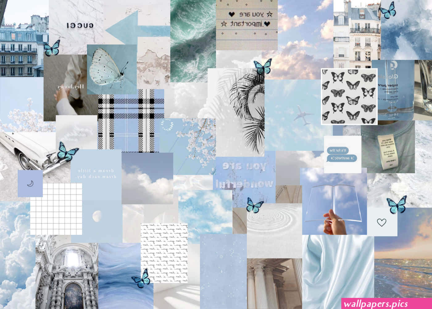100 Aesthetic Blue Collage Wallpapers