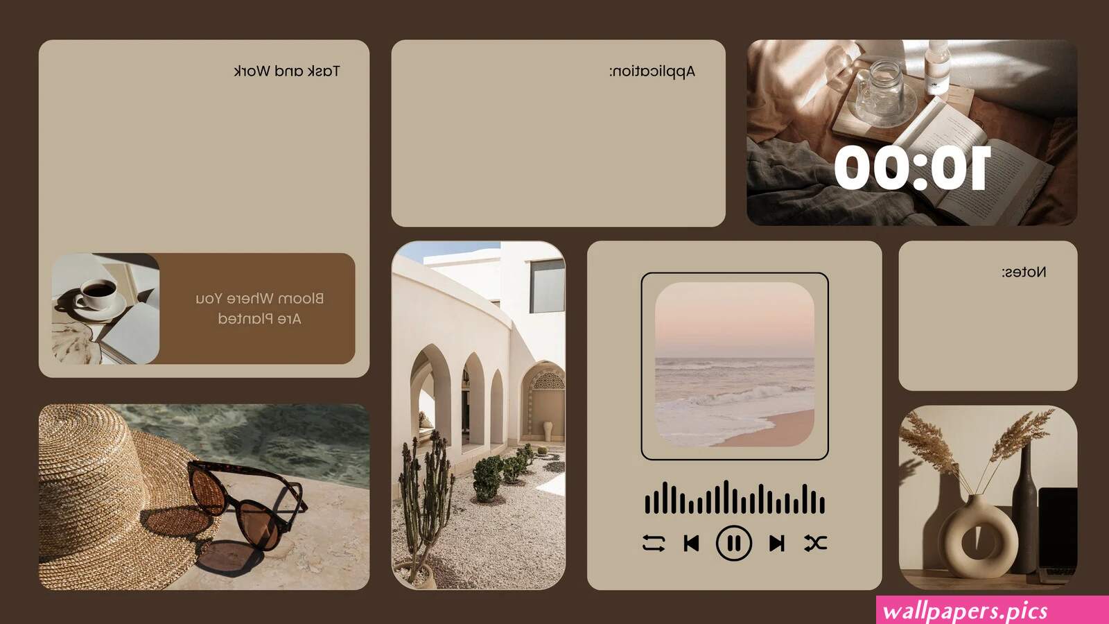 Download Brown Aesthetic Photo Dump Collage Laptop Wallpaper ...