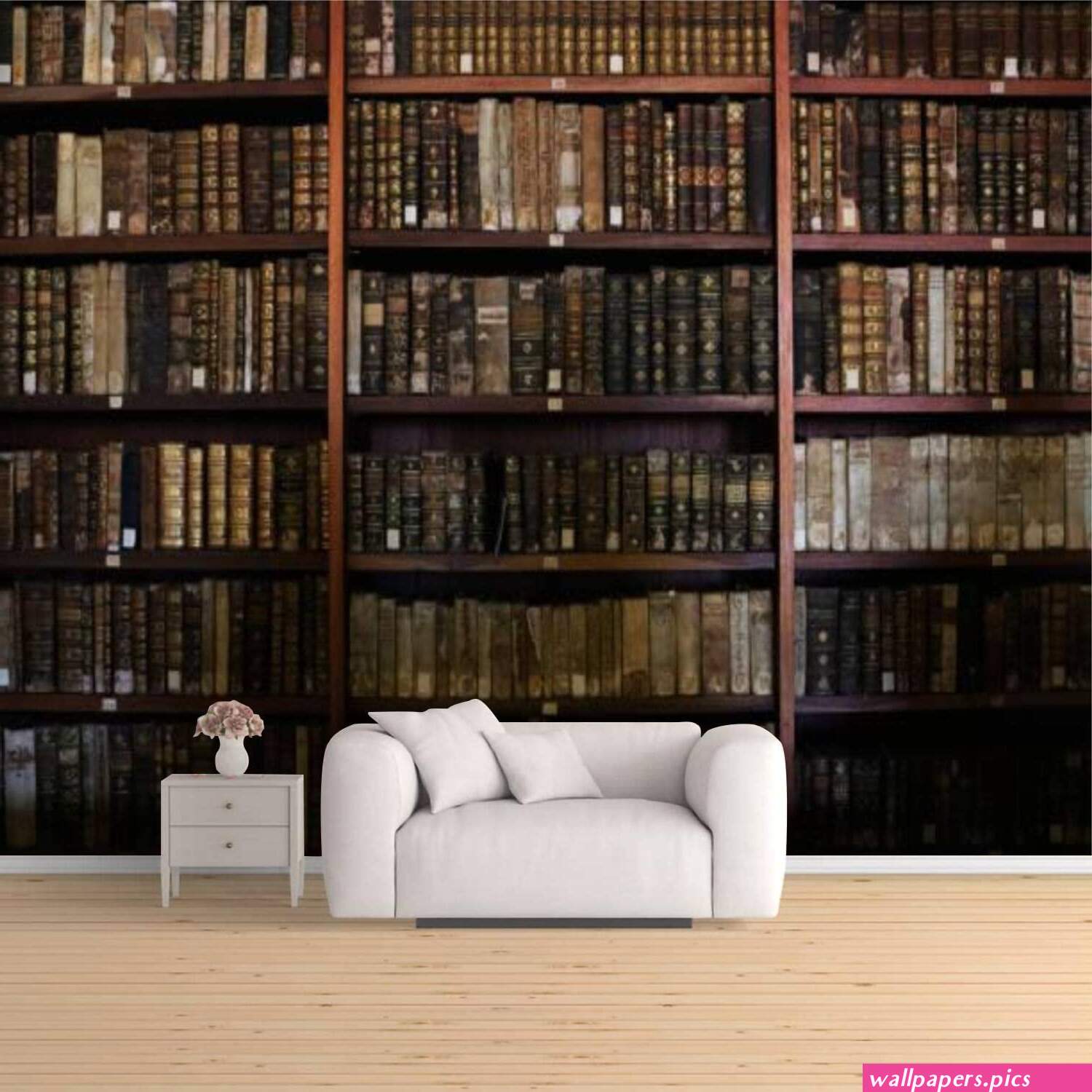 White Bookshelf wallpaper | Wallpapers.Pics