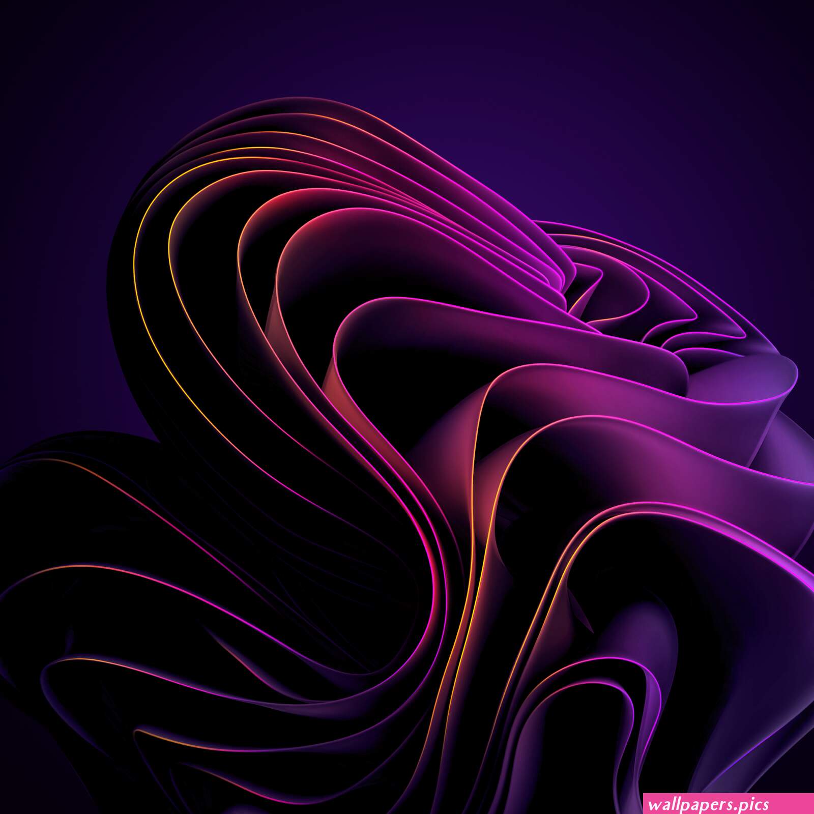 Windows 11 Wallpaper 4K Purple abstract Dark background | Wallpapers.Pics