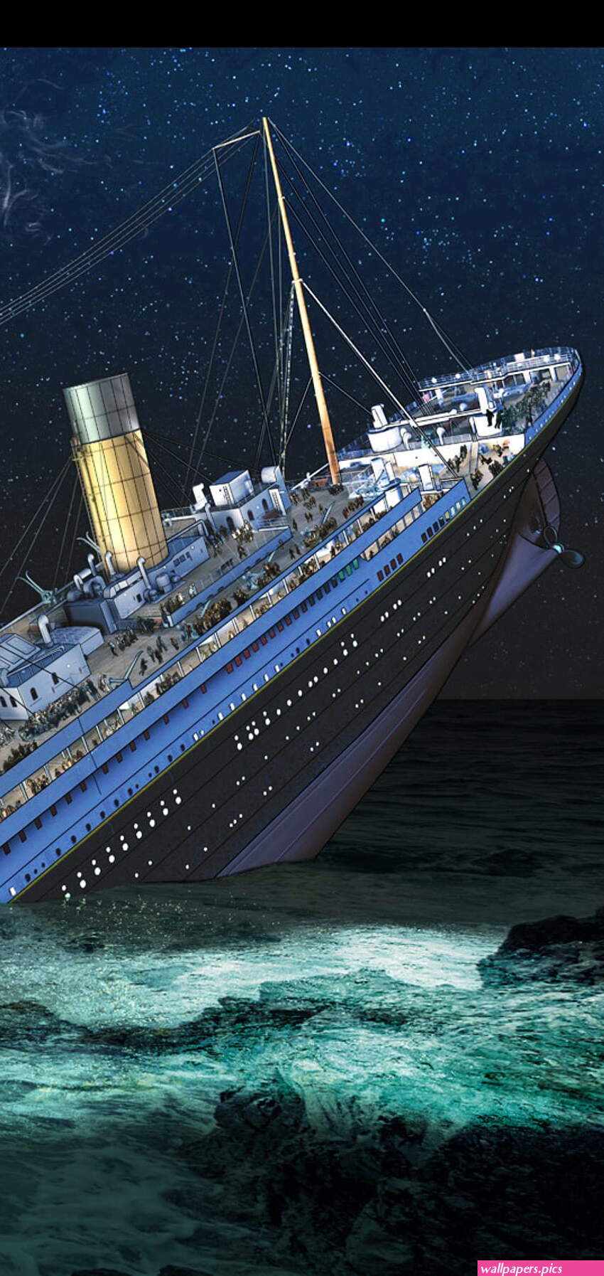 Titanic sinking Art Iceburg Ship 1912 Sea Painting HD phone wallpaper