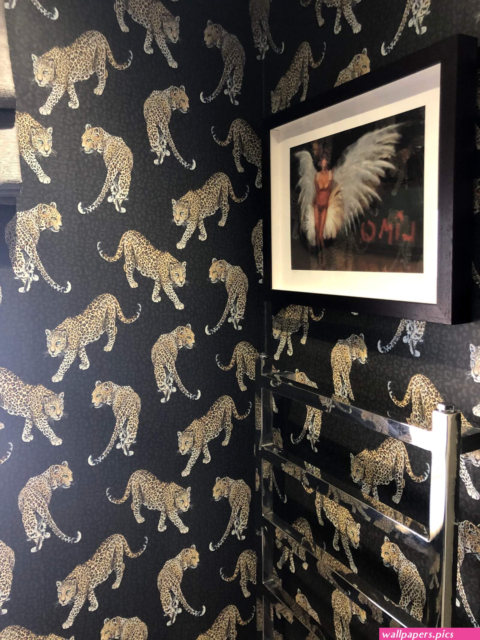 Leopard Wallpaper in Charcoal